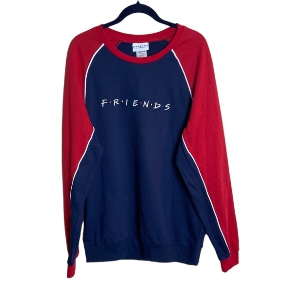 NWT FRIENDS Crewneck Pullover Sweatshirt Colorblock size X-Large - Picture 1 of 5